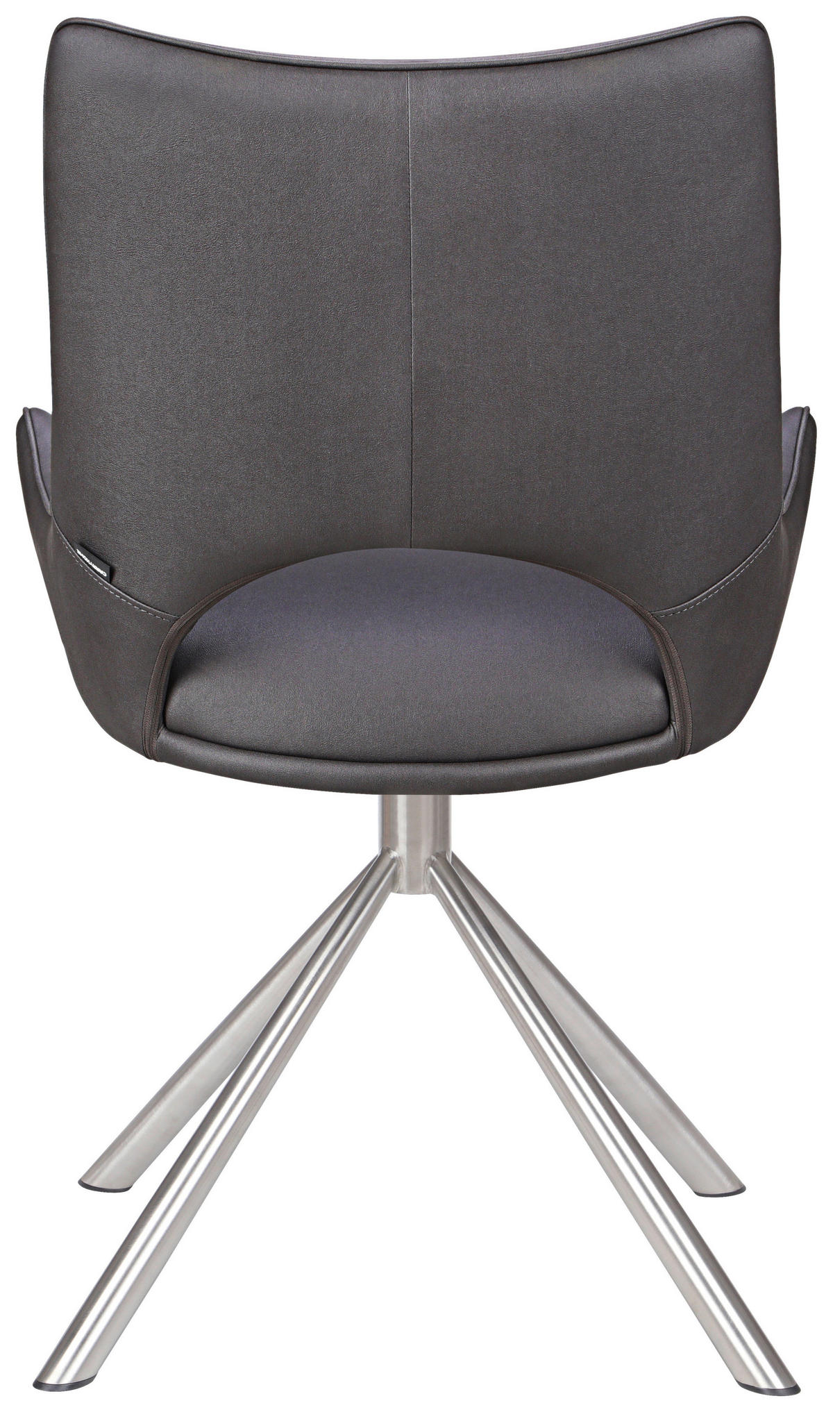 STUHL - Edelstahlfarben/Dunkelgrau, Design, Textil/Metall (57/88,5/62cm) - Carryhome