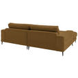 ECKSOFA  in Flachgewebe Goldfarben  177/253 cm  - Goldfarben/Schwarz, Design, Textil/Metall (177/253cm) - Dieter Knoll