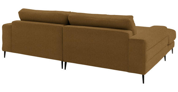 ECKSOFA  in Flachgewebe Goldfarben  177/253 cm  - Goldfarben/Schwarz, Design, Textil/Metall (177/253cm) - Dieter Knoll