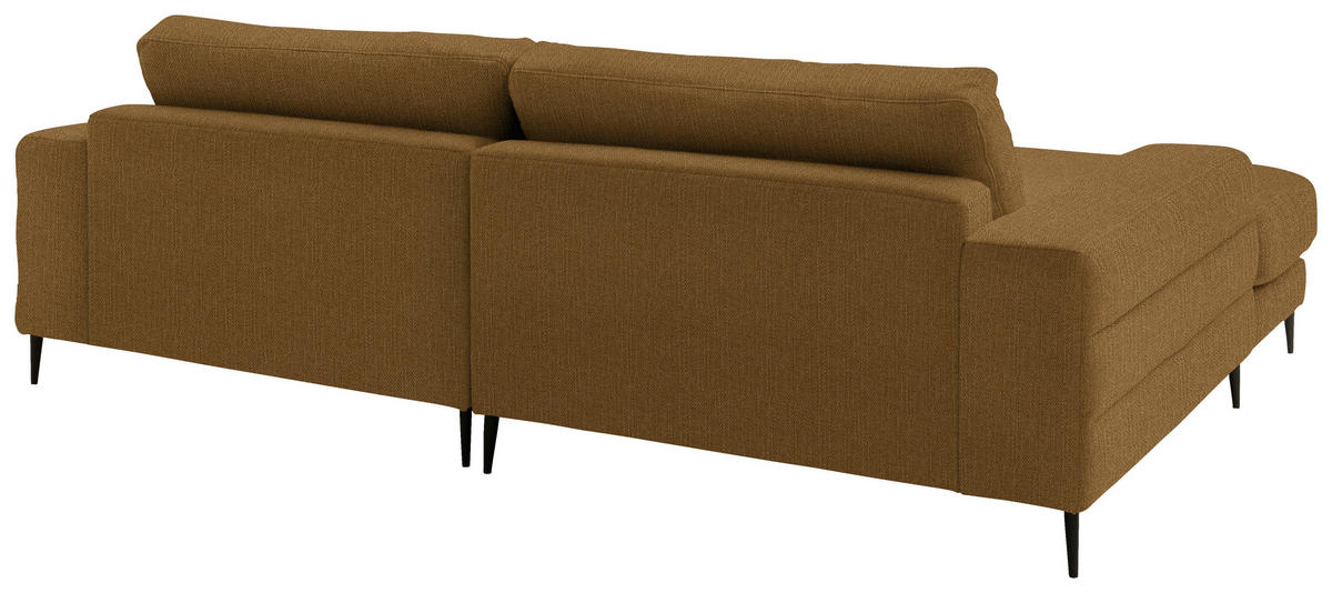ECKSOFA in Flachgewebe Goldfarben  - Goldfarben/Schwarz, Design, Textil/Metall (177/253cm) - Dieter Knoll