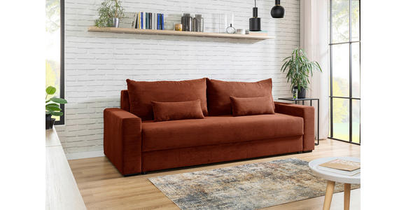 SCHLAFSOFA in Cord Kupferfarben  - Schwarz/Kupferfarben, KONVENTIONELL, Kunststoff/Textil (233/92/108cm) - Carryhome