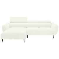 ECKSOFA  in Cord Creme Kopfteilverstellung  174/277 cm  - Creme/Schwarz, KONVENTIONELL, Textil/Metall (174/277cm) - Carryhome