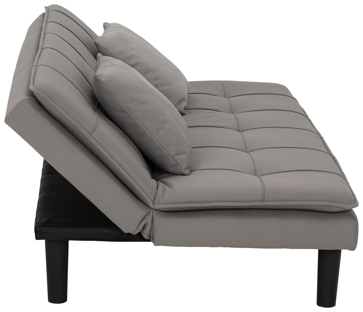SCHLAFSOFA in Textil Grau  - Schwarz/Grau, Basics, Kunststoff/Textil (180/79/91cm) - P & B