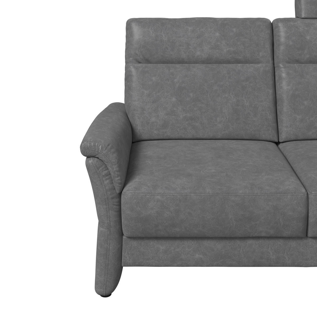 2,5-SITZER Mikrofaser Dunkelgrau  - Dunkelgrau/Schwarz, KONVENTIONELL, Kunststoff/Textil (170/99/91cm) - Elegando