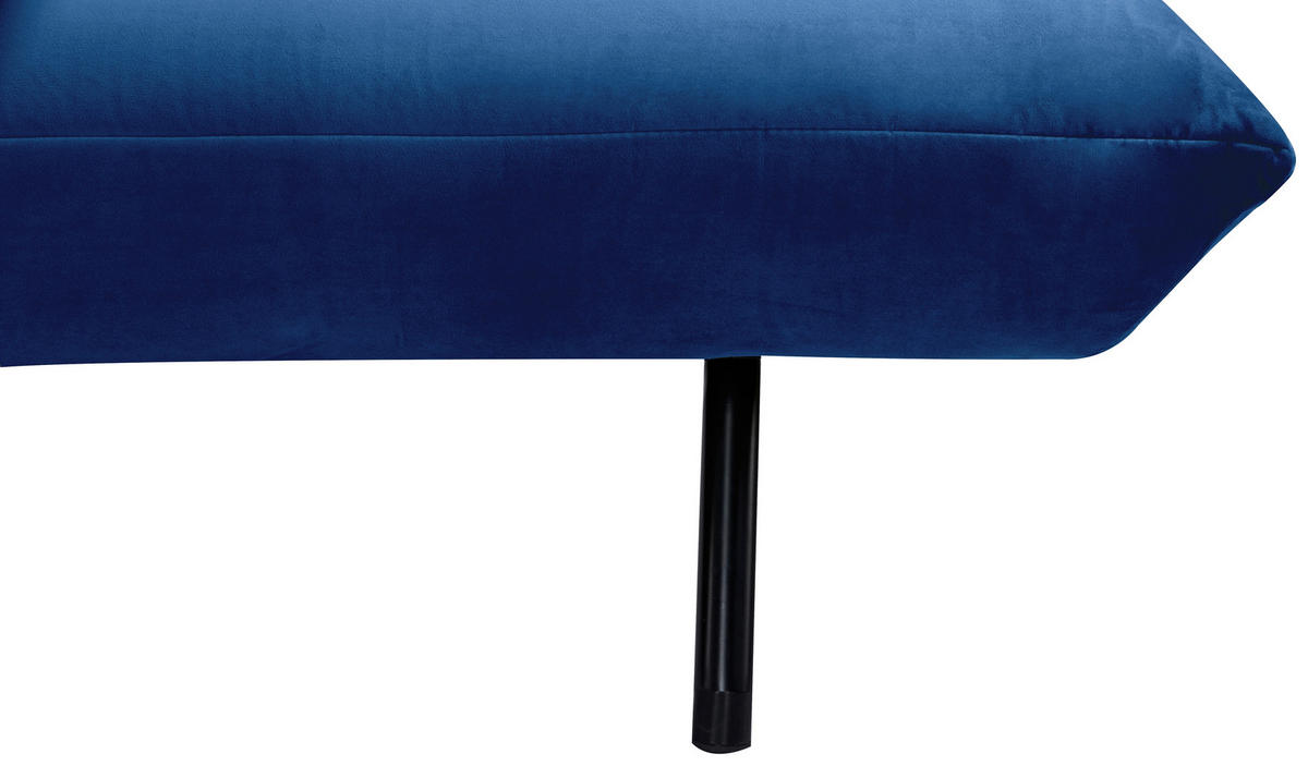 SCHLAFSOFA in Samt Blau  - Blau/Schwarz, MODERN, Textil/Metall (185/82/62cm) - MID.YOU