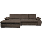 ECKSOFA in Flachgewebe Graubraun  173/294 cm  - Chromfarben/Graubraun, Design, Kunststoff/Textil (173/294cm) - Carryhome