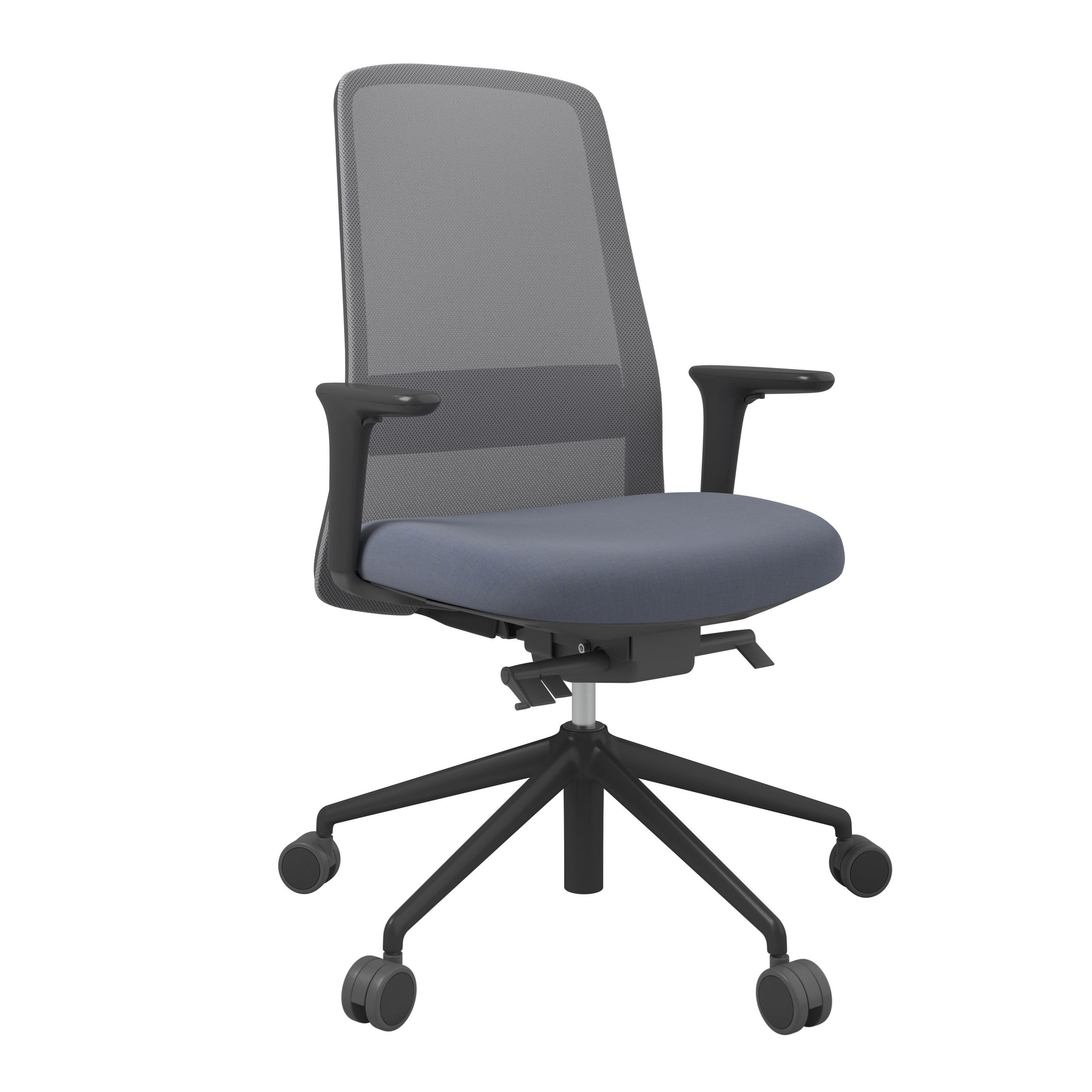 DREHSTUHL Blau, Grau, Schwarz  - Blau/Schwarz, MODERN, Kunststoff/Textil (70/103-115/70cm)