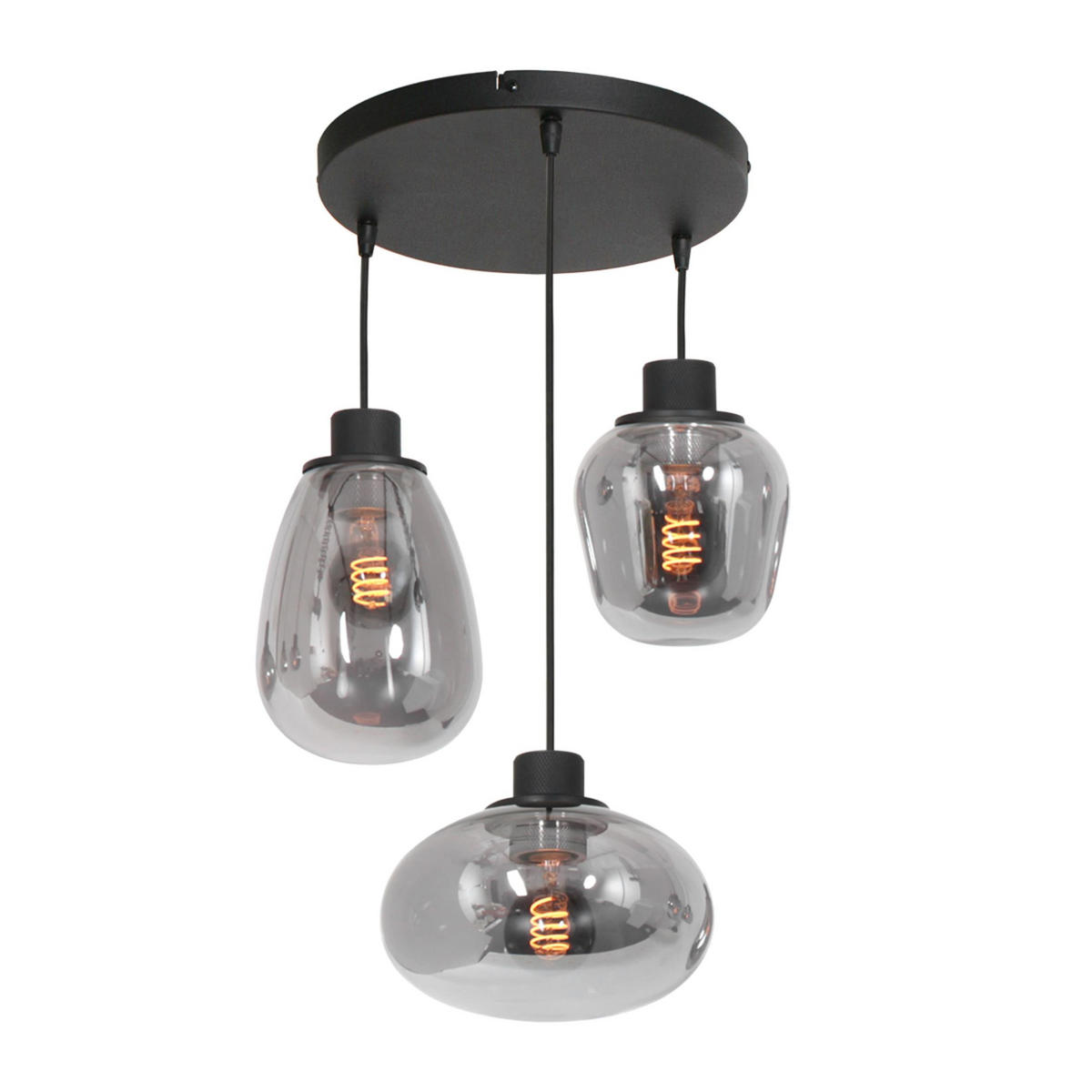 PENDELLEUCHTE  50/60-350/50 cm   - Schwarz, Trend, Glas/Metall (50/60-350/50cm)