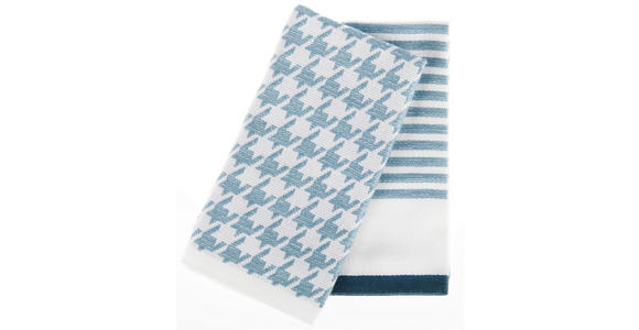GESCHIRRTUCH-SET 2-teilig Blau, Weiß  - Blau/Weiß, KONVENTIONELL, Textil (50/50cm) - Esposa