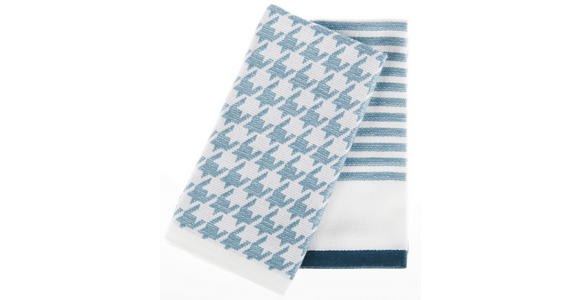GESCHIRRTUCH-SET 2-teilig Blau, Weiß - Blau/Weiß, KONVENTIONELL, Textil (50/50cm) - Esposa