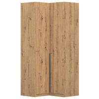 ECKKLEIDERSCHRANK 100/229/102 cm  - Eiche Artisan/Grau, Modern, Holzwerkstoff (100/229/102cm) - Rauch Möbel