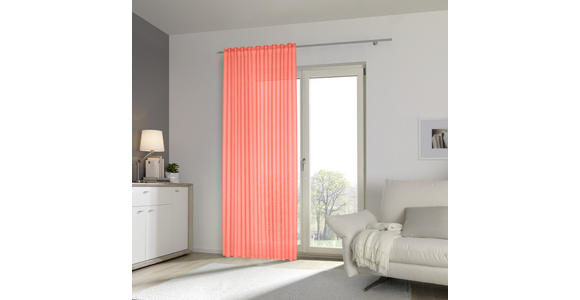 FERTIGVORHANG halbtransparent - Koralle/Orange, Basics, Textil (140/300cm) - Esposa
