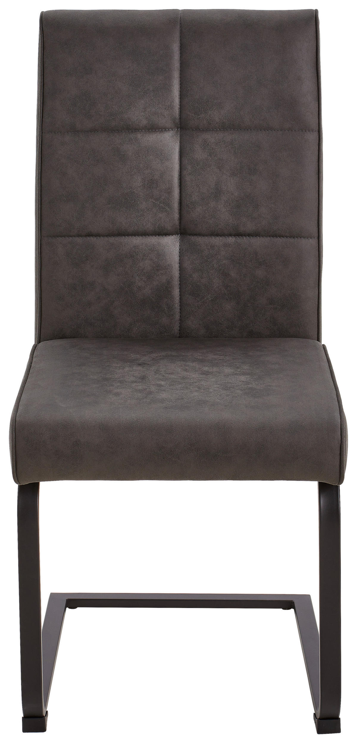SCHWINGSTUHL  in Eisen Mikrofaser  - Dunkelgrau/Schwarz, MODERN, Holz/Textil (48/98/60cm) - Livetastic