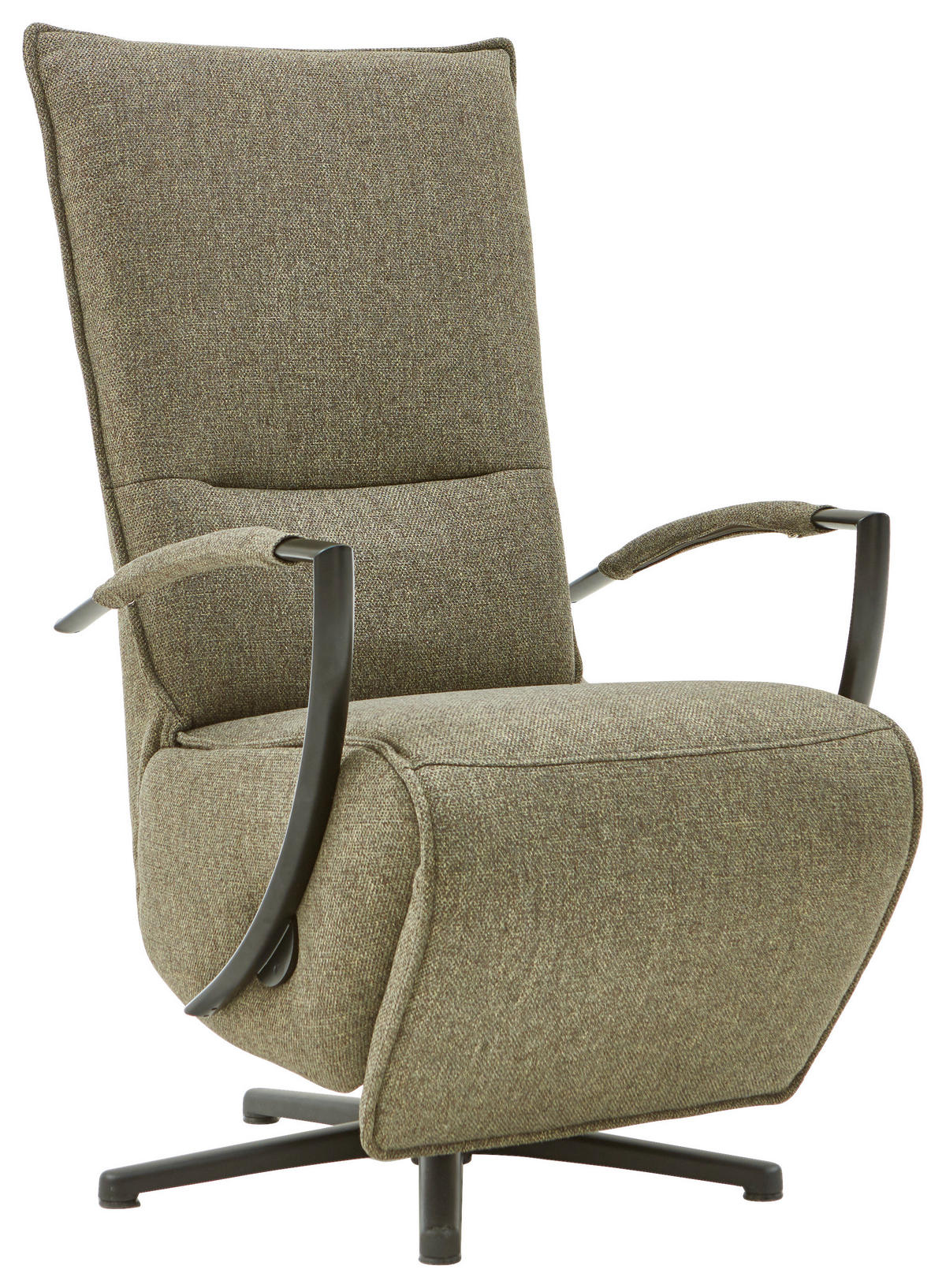 RELAXSESSEL Webstoff Relaxfunktion    - Dunkelgrün/Schwarz, Design, Textil/Metall (66/110-114/84cm) - Moderano