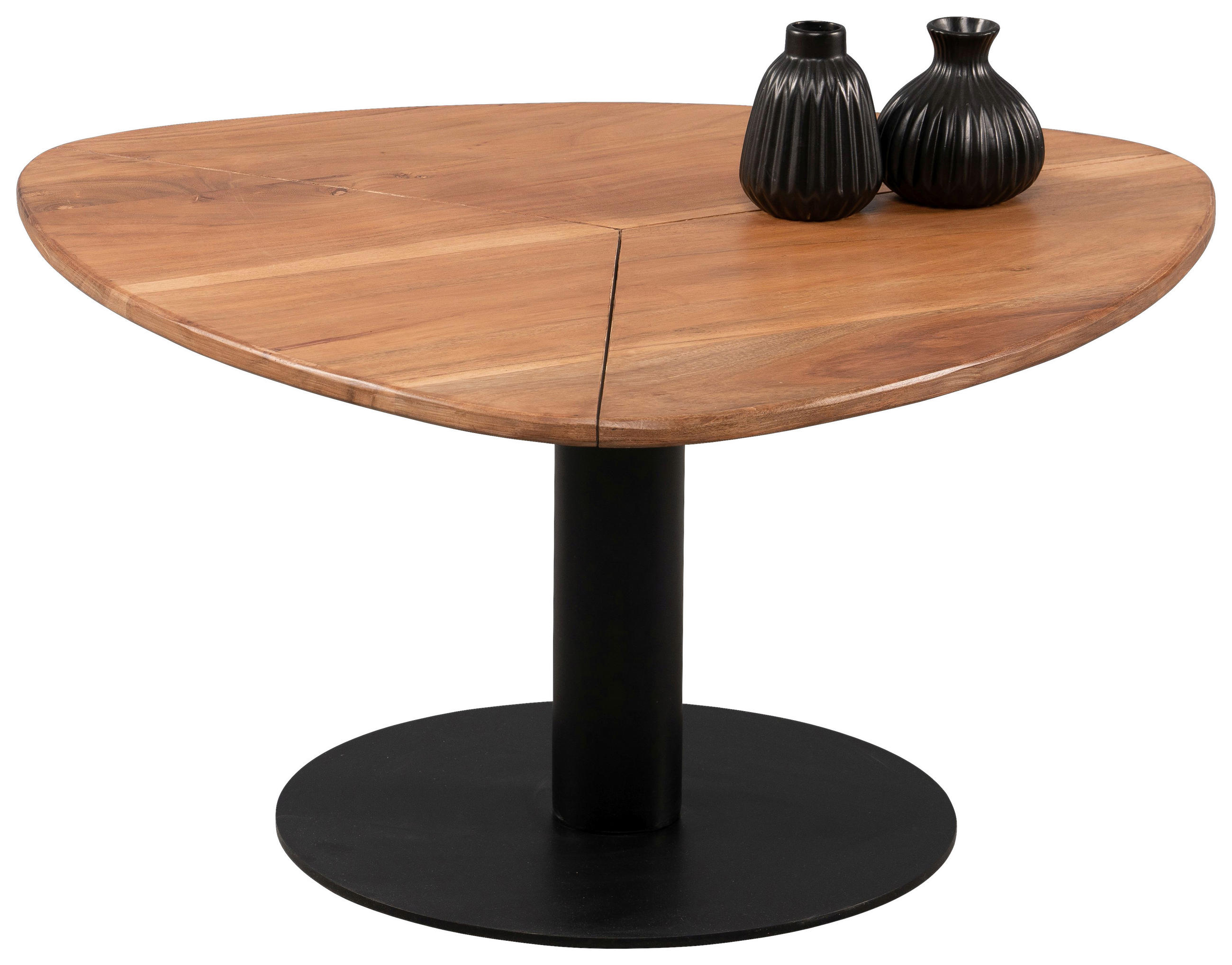 COUCHTISCH Akazie massiv 70/70/36 cm organisch Schwarz, Akaziefarben  - Schwarz/Akaziefarben, Trend, Holz/Metall (70/70/36cm) - Boxxx