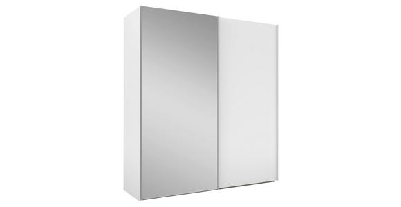 SCHWEBETÜRENSCHRANK 200/223/69 cm 2-türig Weiß - Alufarben/Weiß, KONVENTIONELL, Glas/Holzwerkstoff (200/223/69cm) - Novel
