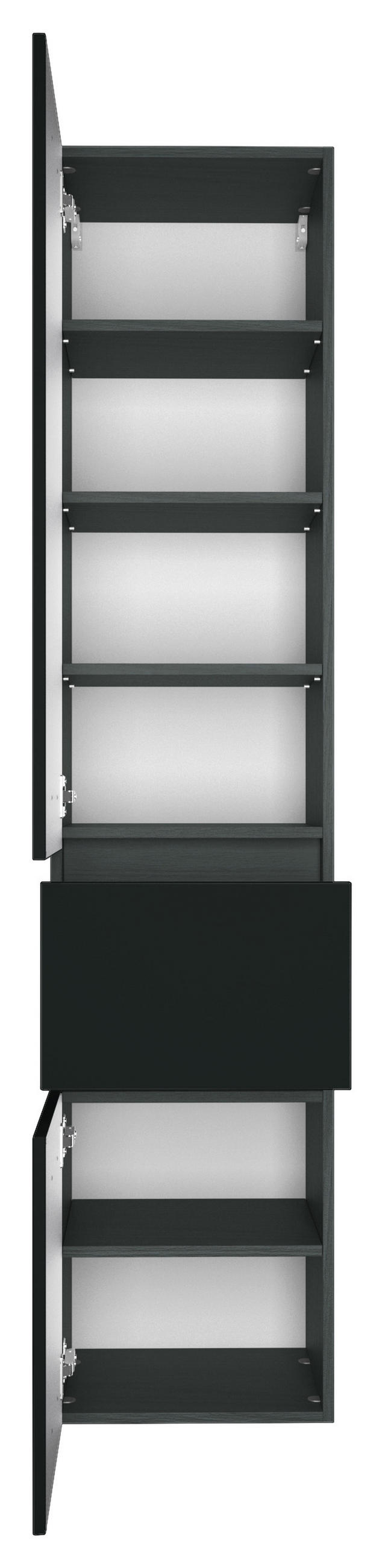 HOCHSCHRANK 40/185/35 cm  - Silberfarben/Graphitfarben, Basics, Holzwerkstoff/Kunststoff (40/185/35cm) - Held