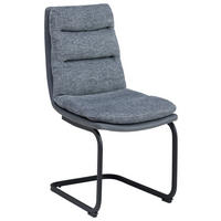 SCHWINGSTUHL  in Eisen Webstoff  - Schwarz/Grau, MODERN, Textil/Metall (45/91.5/62cm) - Livetastic