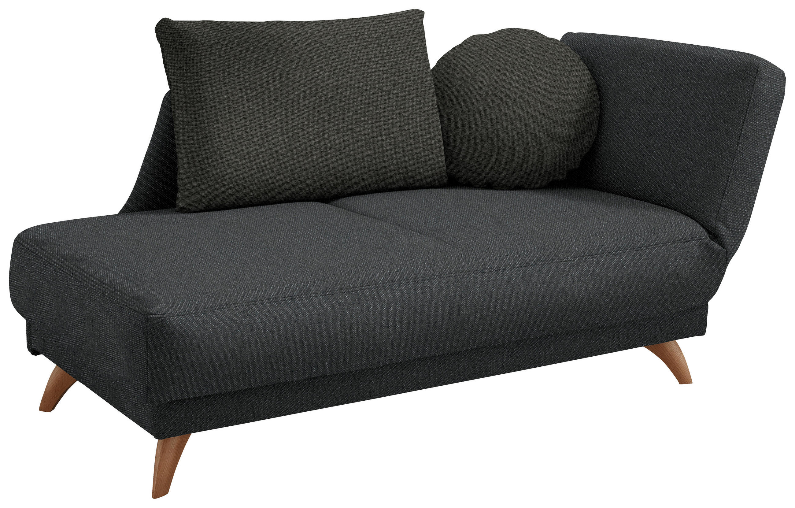 RÉCAMIERE in Flachgewebe Anthrazit - Anthrazit, Design, Holz/Textil (205/87/94cm) - Bali