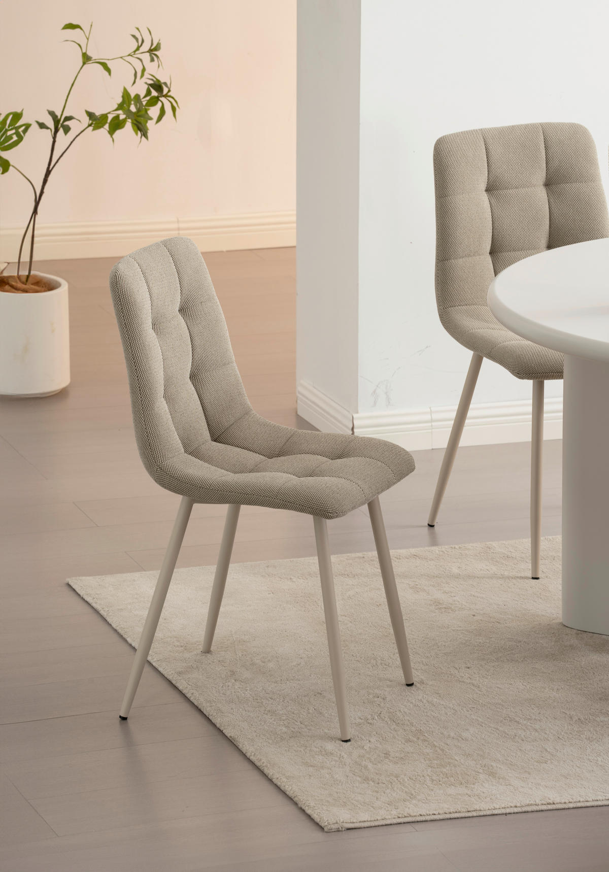 VIERFUßSTUHL - Taupe/Beige, KONVENTIONELL, Holz/Textil (45/88/55cm) - P & B