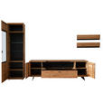 WOHNWAND 3-teilig  in Wildeiche  340/209/50 cm  - Wildeiche/Anthrazit, Natur, Glas/Holz (340/209/50cm) - Linea Natura