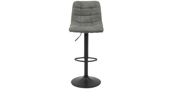 BARHOCKER Mikrofaser Grau Sitzfläche 360° drehbar - Grau, KONVENTIONELL, Textil/Metall (43/113/44cm) - Carryhome