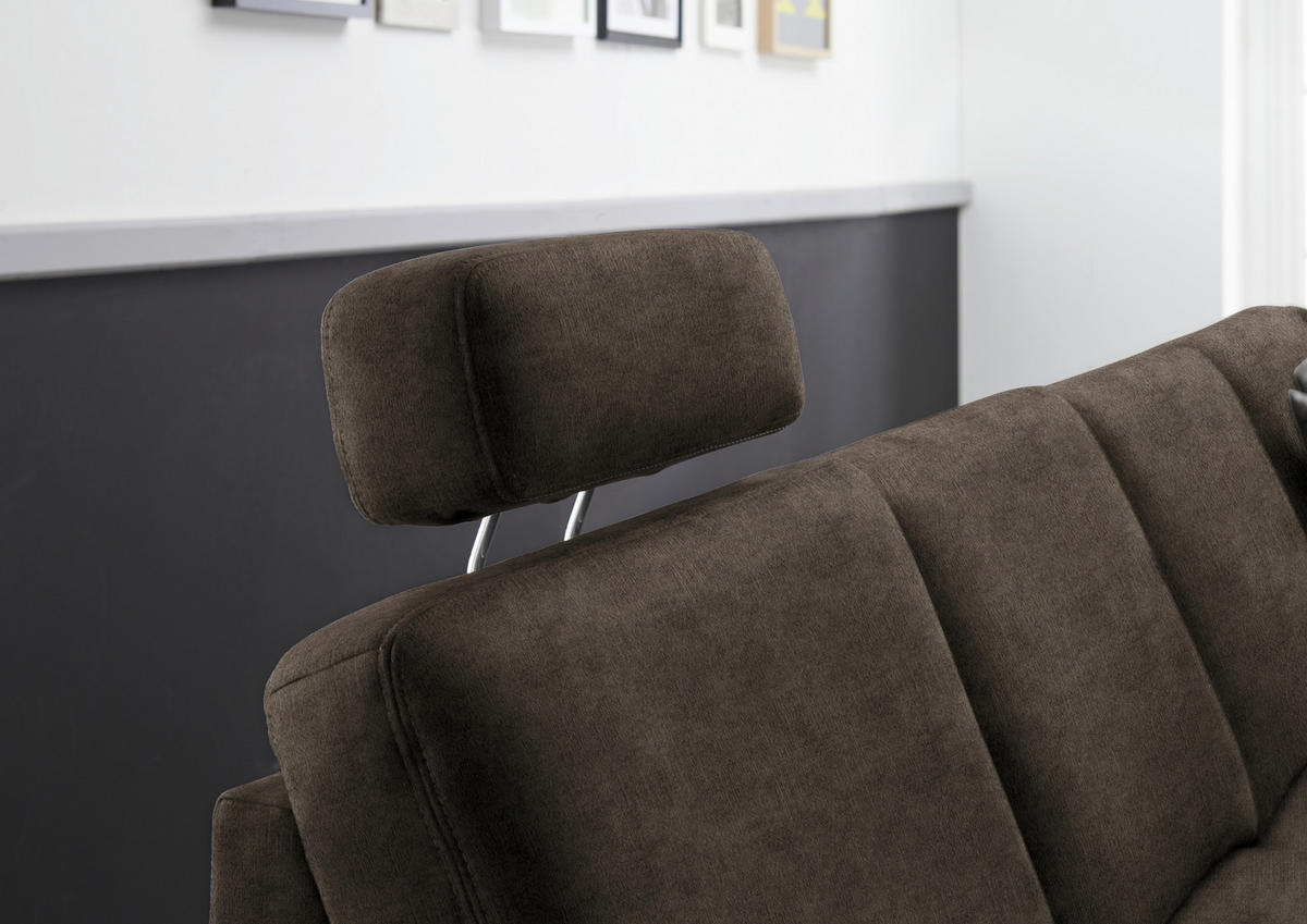 WOHNLANDSCHAFT in Velours Dunkelbraun  - Eichefarben/Dunkelbraun, Konventionell, Holz/Textil (235/316/167cm) - Beldomo System