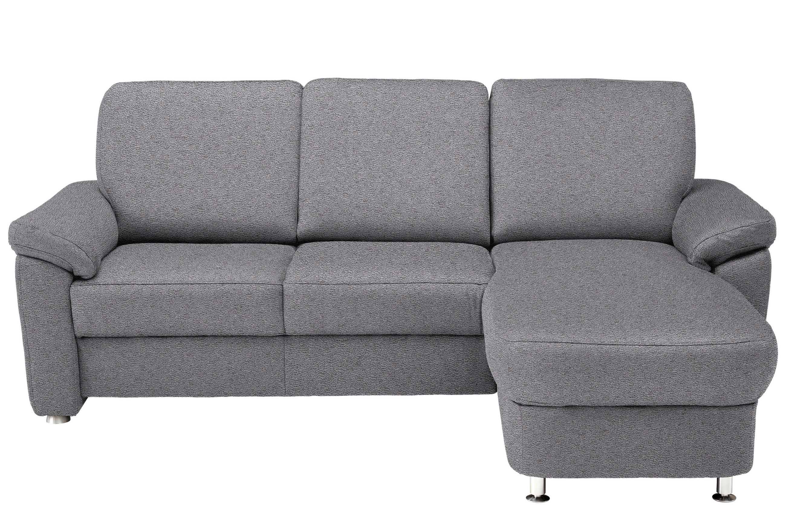 ECKSOFA in Webstoff Grau  - Chromfarben/Grau, Konventionell, Textil/Metall (220/163cm) - Beldomo System