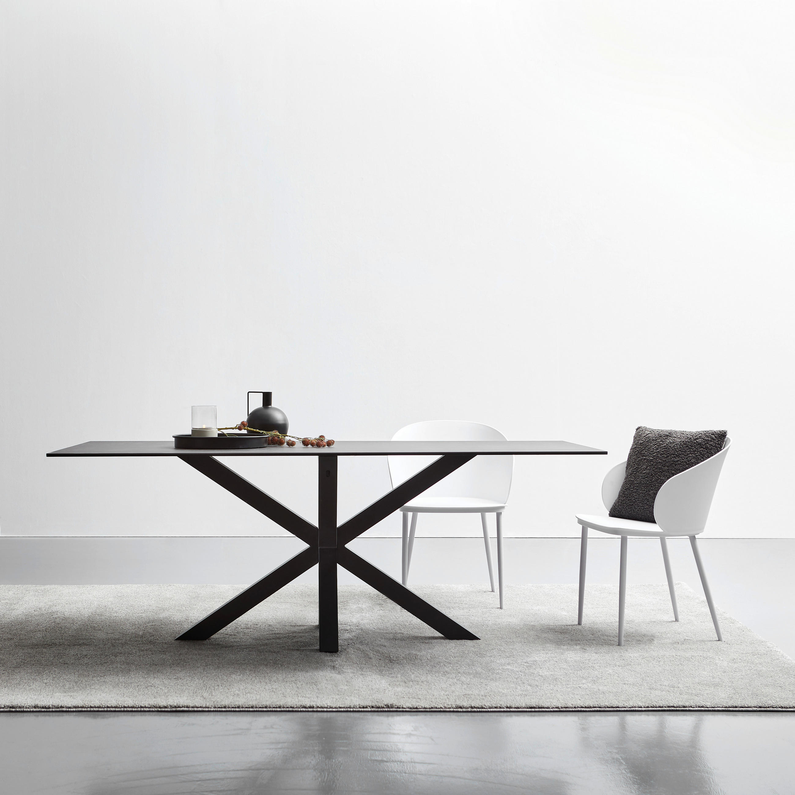 ESSTISCH in Metall, Keramik 200/100/75 cm  - Dunkelgrau/Schwarz, MODERN, Keramik/Metall (200/100/75cm) - Livetastic