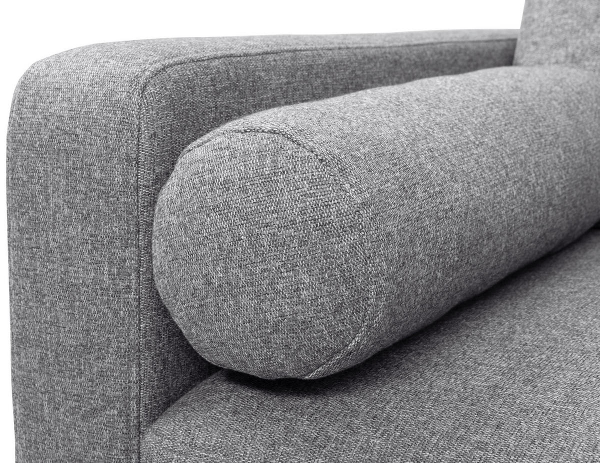 ECKSOFA Dunkelgrau Flachgewebe  - Dunkelgrau/Schwarz, KONVENTIONELL, Holz/Textil (223/157cm) - MID.YOU