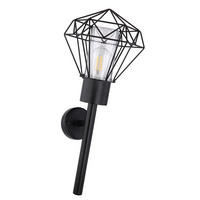 VÄGGLAMPA UTOMHUS - klar/svart, Basics, metall/plast (22,5/28,5/28,5cm) - Globo