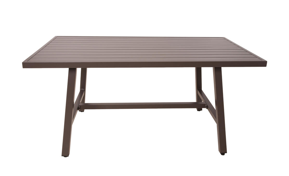 GARTENTISCH 89,5/75/160 cm Metall, Kunststoff  - Dunkelbraun/Schwarz, MODERN, Kunststoff/Metall (89,5/75/160cm) - Gardenson