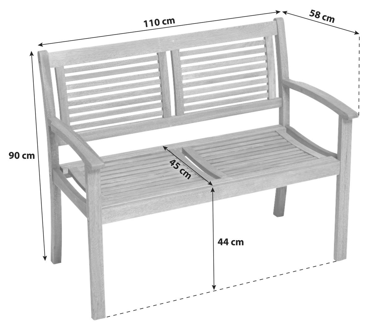 ZAHRADNÍ LAVICE dřevo - přírodní barvy, Basics, dřevo (110/90/58cm) - Gardenson