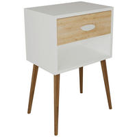 NACHTTISCH 45/70/30 cm, Weiss, Honigeiche,  - Honigeiche/Weiss, Modern, Holzwerkstoff (45/70/30cm) - Livetastic