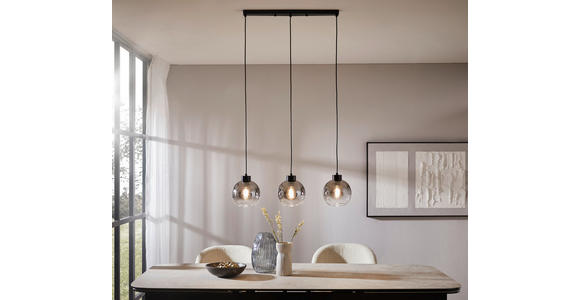 HÄNGELEUCHTE 72/18/120 cm - Chromfarben/Anthrazit, LIFESTYLE, Glas/Metall (72/18/120cm) - Dieter Knoll