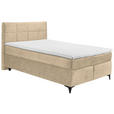 BOXSPRINGBETT 140/200 cm  in Creme  - Creme/Schwarz, Design, Holzwerkstoff/Kunststoff (140/200cm) - Xora