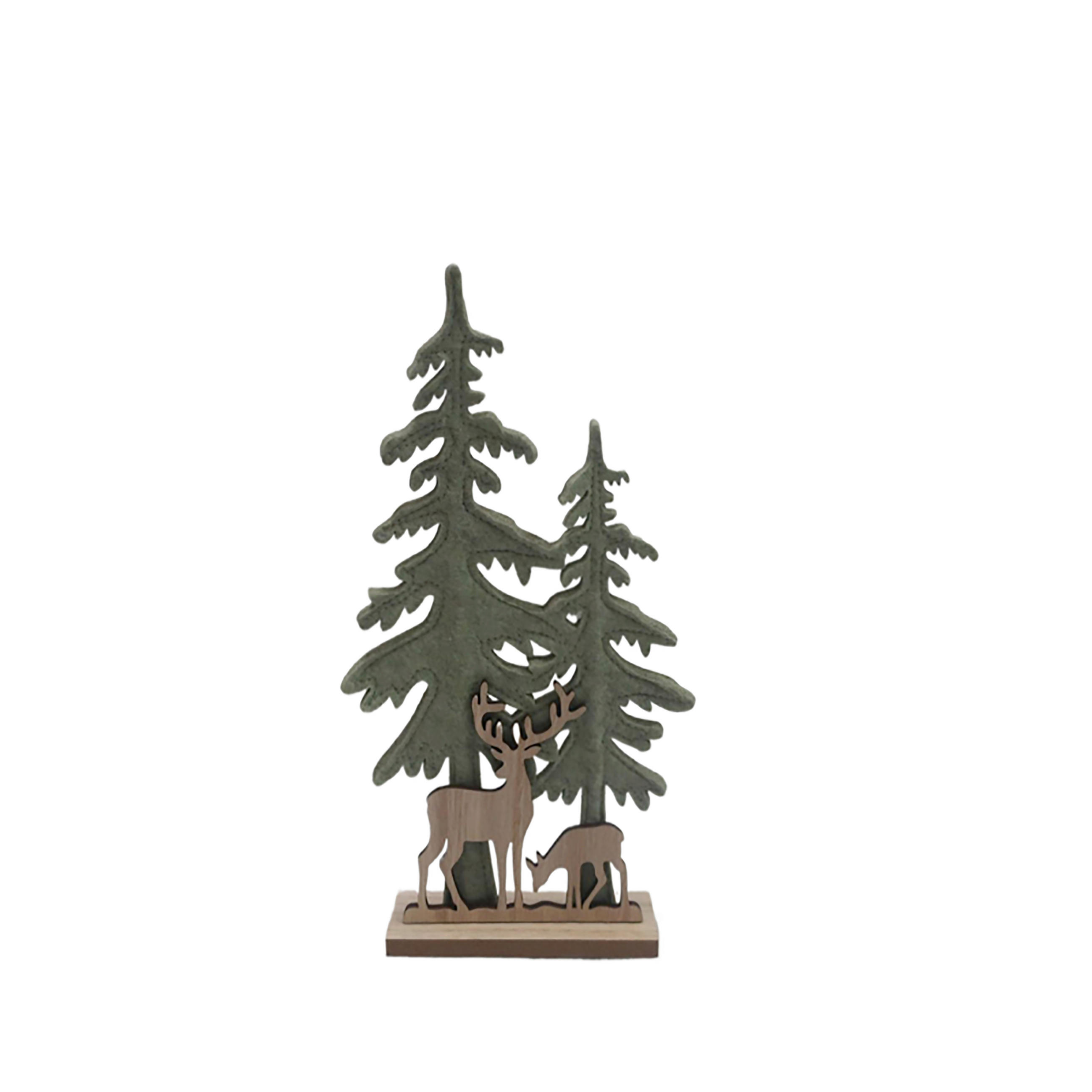 DEKOBAUM  - Naturfarben/Grün, LIFESTYLE, Holzwerkstoff/Textil (24/40/4cm) - X-Mas