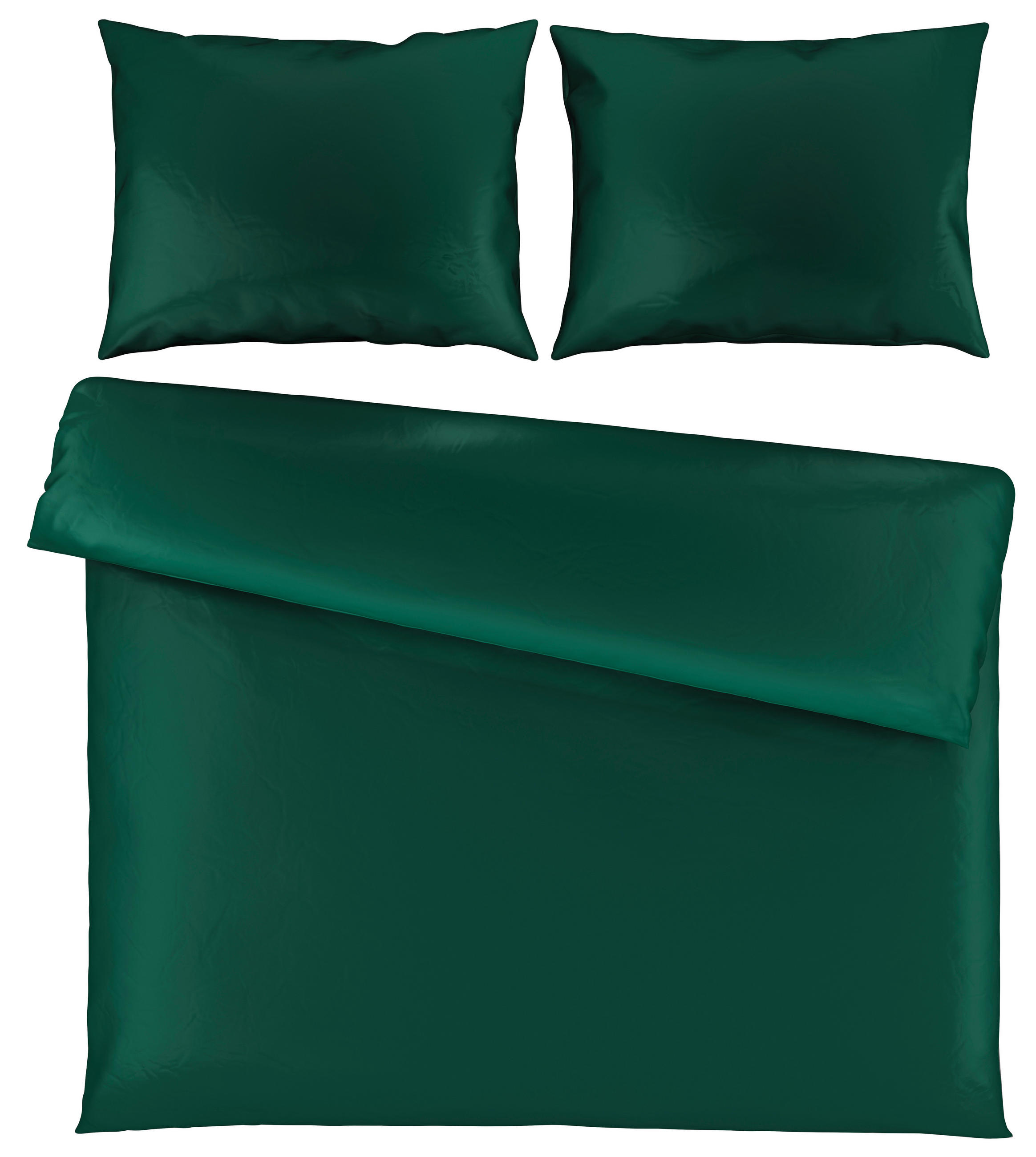 POVLEČENÍ, satén, tmavě zelená, 200/200 cm - tmavě zelená, Basics, textil (200/200cm) - Novel