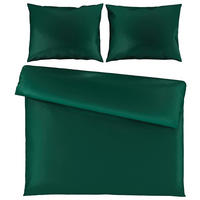 POSTELJNINA TANJA 200/200 cm saten temno zelena  - temno zelena, Basics, tekstil (200/200cm) - Novel