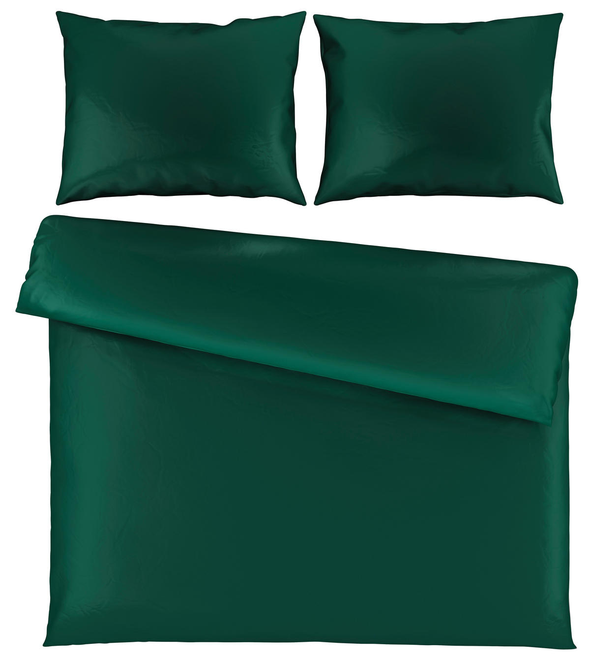 POSTELJNINA TANJA 200/200 cm saten temno zelena  - temno zelena, Basics, tekstil (200/200cm) - Novel