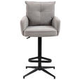 BARHOCKER Cord Taupe Eisen Sitzfläche 360° drehbar, Stoffauswahl, inklusive Armlehnen  - Taupe/Schwarz, Design, Textil/Metall (54/98-120/58cm) - Novel