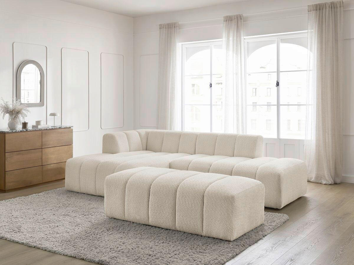 ECKSOFA  ANNECY Beige Bouclé  - Beige/Schwarz, MODERN, Kunststoff/Textil (170/262cm)