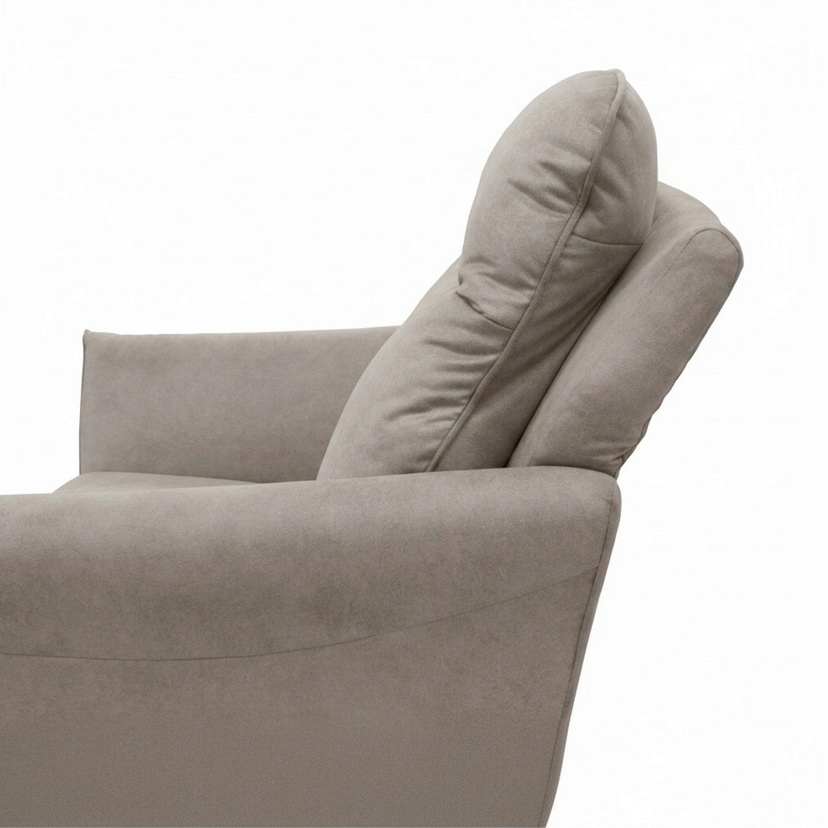 RELAXSESSEL in Textil Taupe  - Taupe/Buchefarben, Design, Holz/Textil (88/110/92cm) - Livetastic
