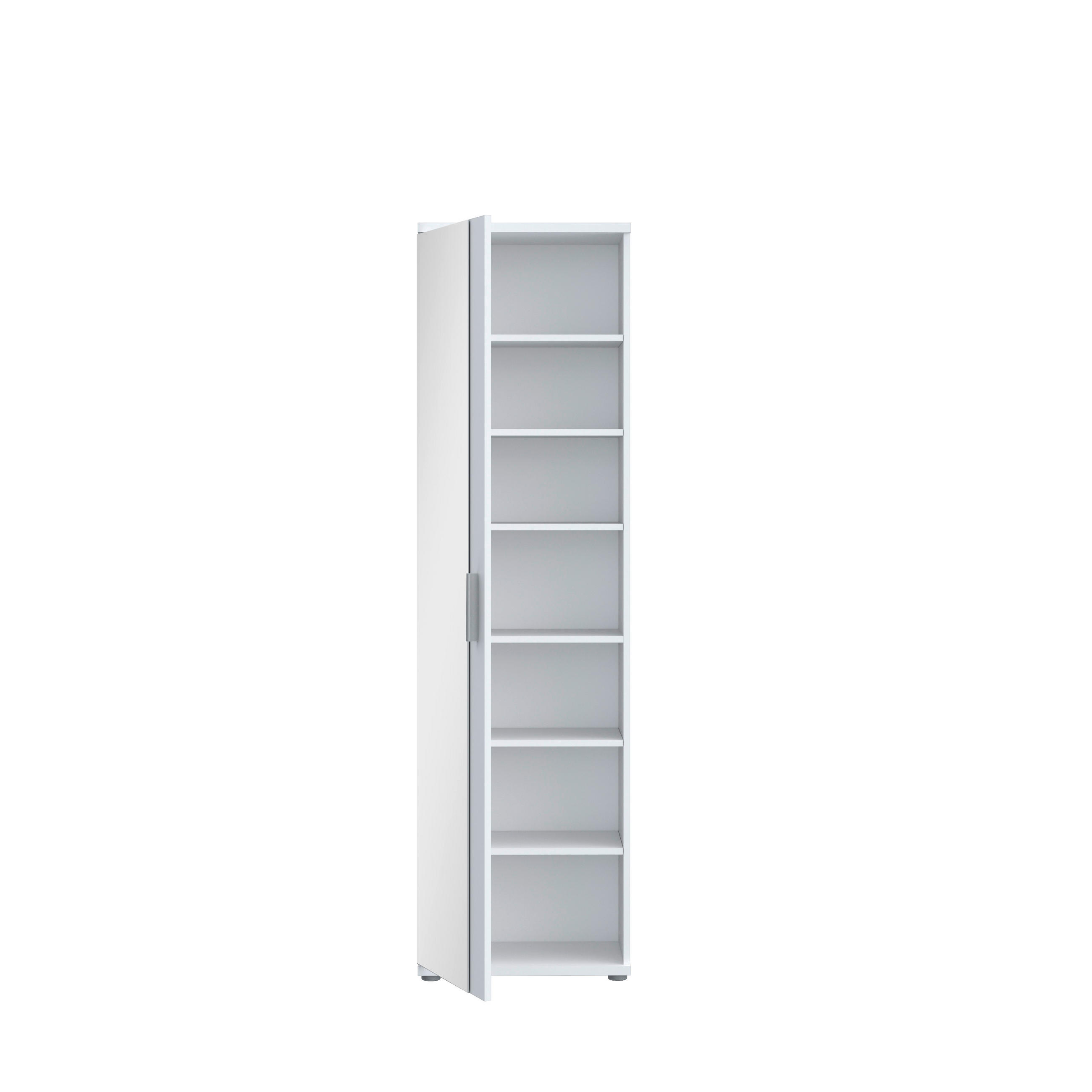 OMARA Z LOPUTAMI ZA ČEVLJE bela - bela/barve aluminija, Moderno, kovina/umetna masa (50,2/179,1/34,8cm) - MID.YOU