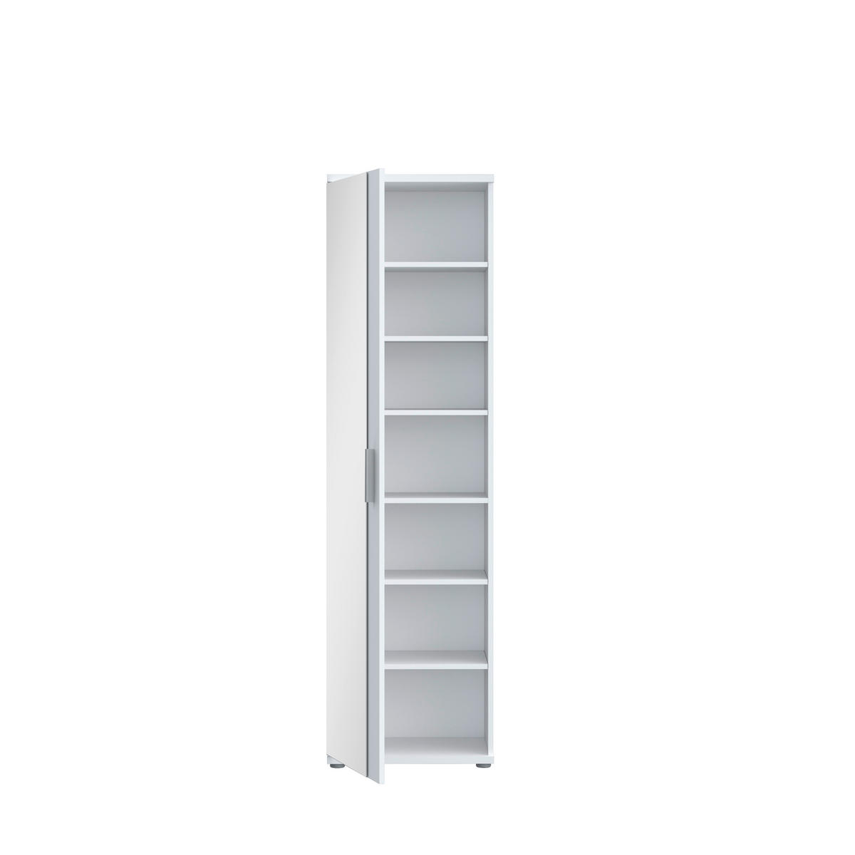 OMARA Z LOPUTAMI ZA ČEVLJE bela - bela/barve aluminija, Moderno, kovina/umetna masa (50,2/179,1/34,8cm) - MID.YOU