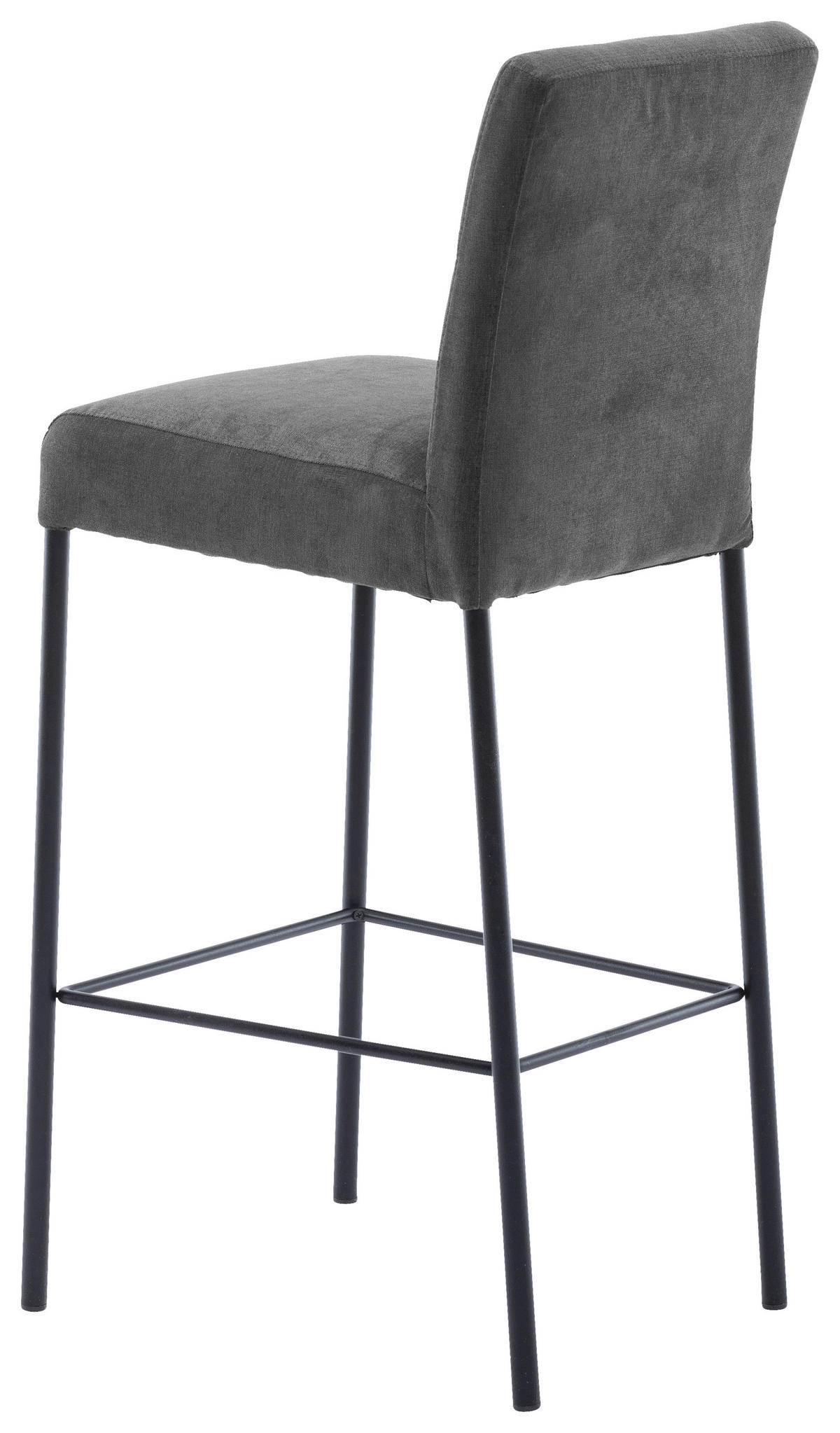 BARHOCKER in Metall, Textil Schwarz, Dunkelgrau  - Dunkelgrau/Schwarz, Design, Textil/Metall (46/91/61cm) - Xora