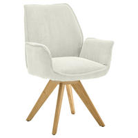 ARMLEHNSTUHL  Stoffauswahl, inklusive Armlehnen, Sitzfläche 180° drehbar Cord  Eichefarben, Beige  - Wildeiche/Eichefarben, Design, Holz/Textil (63/91/65cm) - Musterring