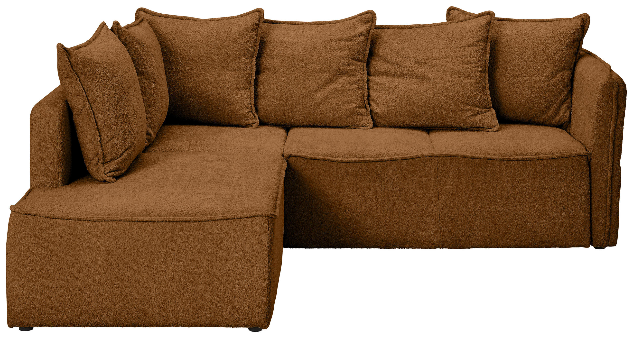 ECKSOFA Rostfarben Chenille  - Rostfarben/Schwarz, KONVENTIONELL, Kunststoff/Textil (193/233cm) - Carryhome
