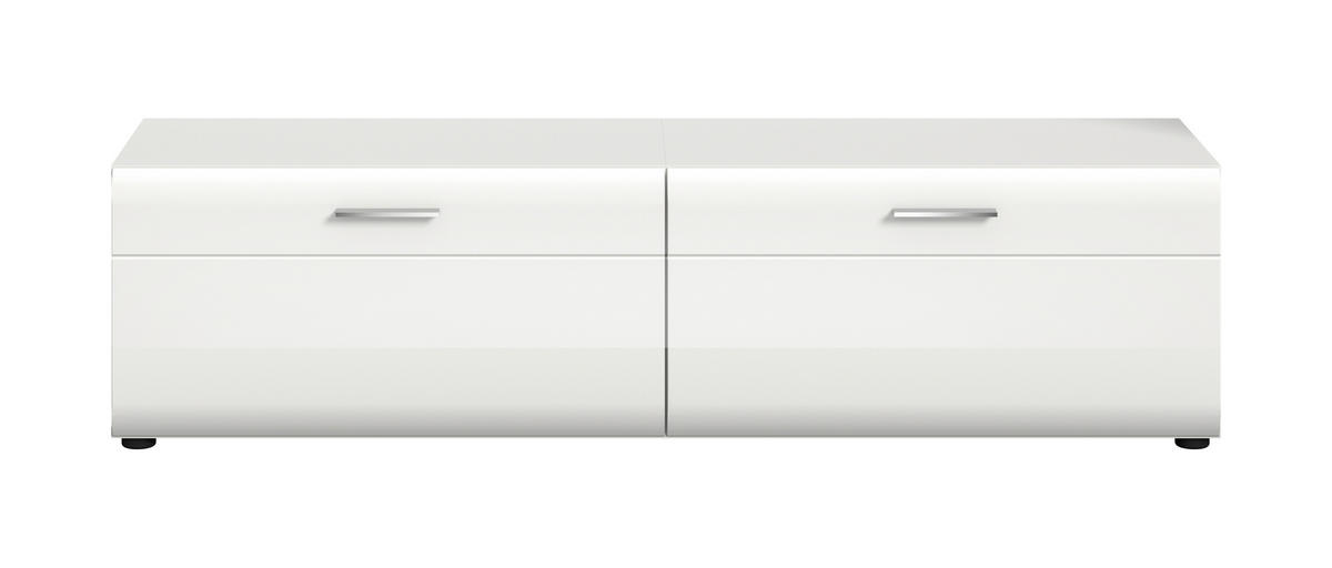 LOWBOARD  160/41/40 cm  stehend  - Weiß Hochglanz/Silberfarben, Design, Holzwerkstoff/Kunststoff (160/41/40cm) - Livetastic