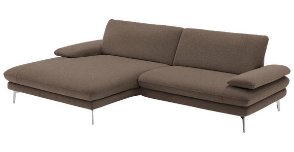 ECKSOFA in Webstoff Braun  - Schwarz/Braun, Design, Textil/Metall (184/284cm) - Dieter Knoll